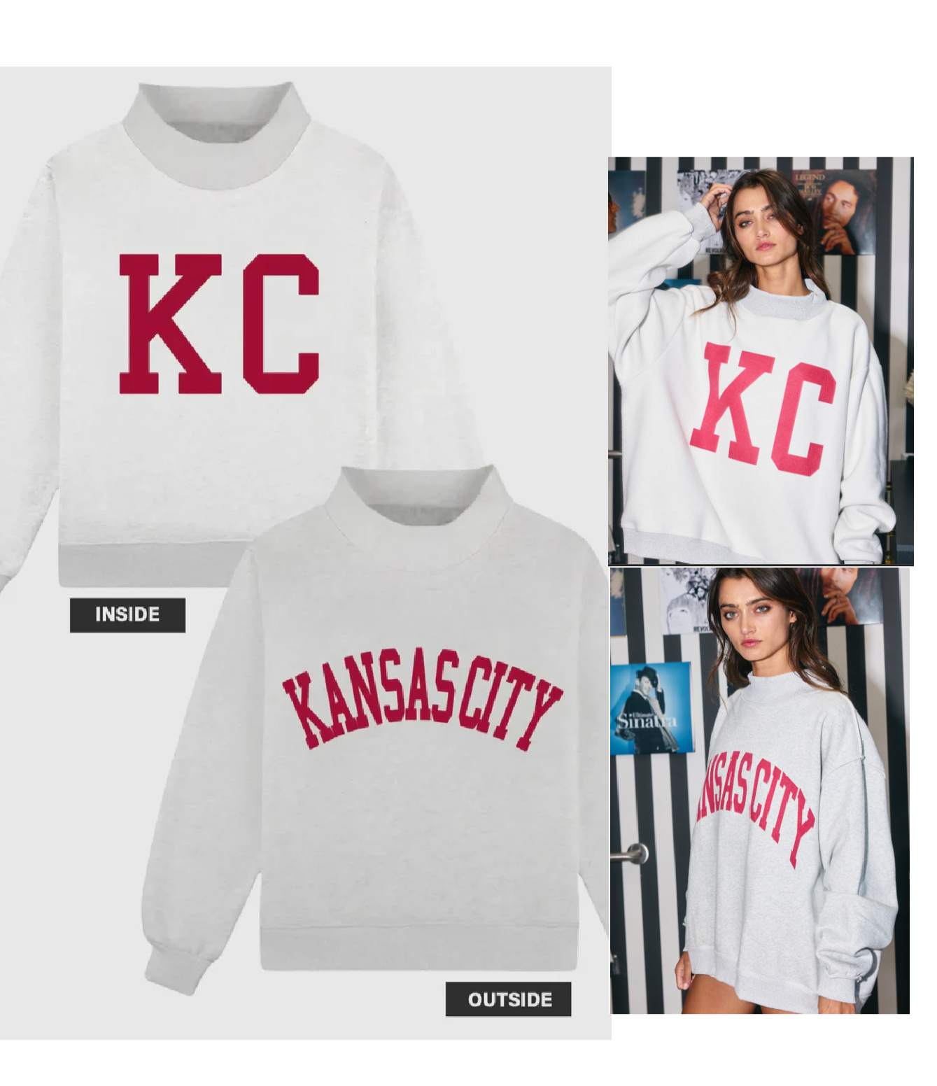 Throwback Reversible OVERSIZED Mock Sweatshirt KC