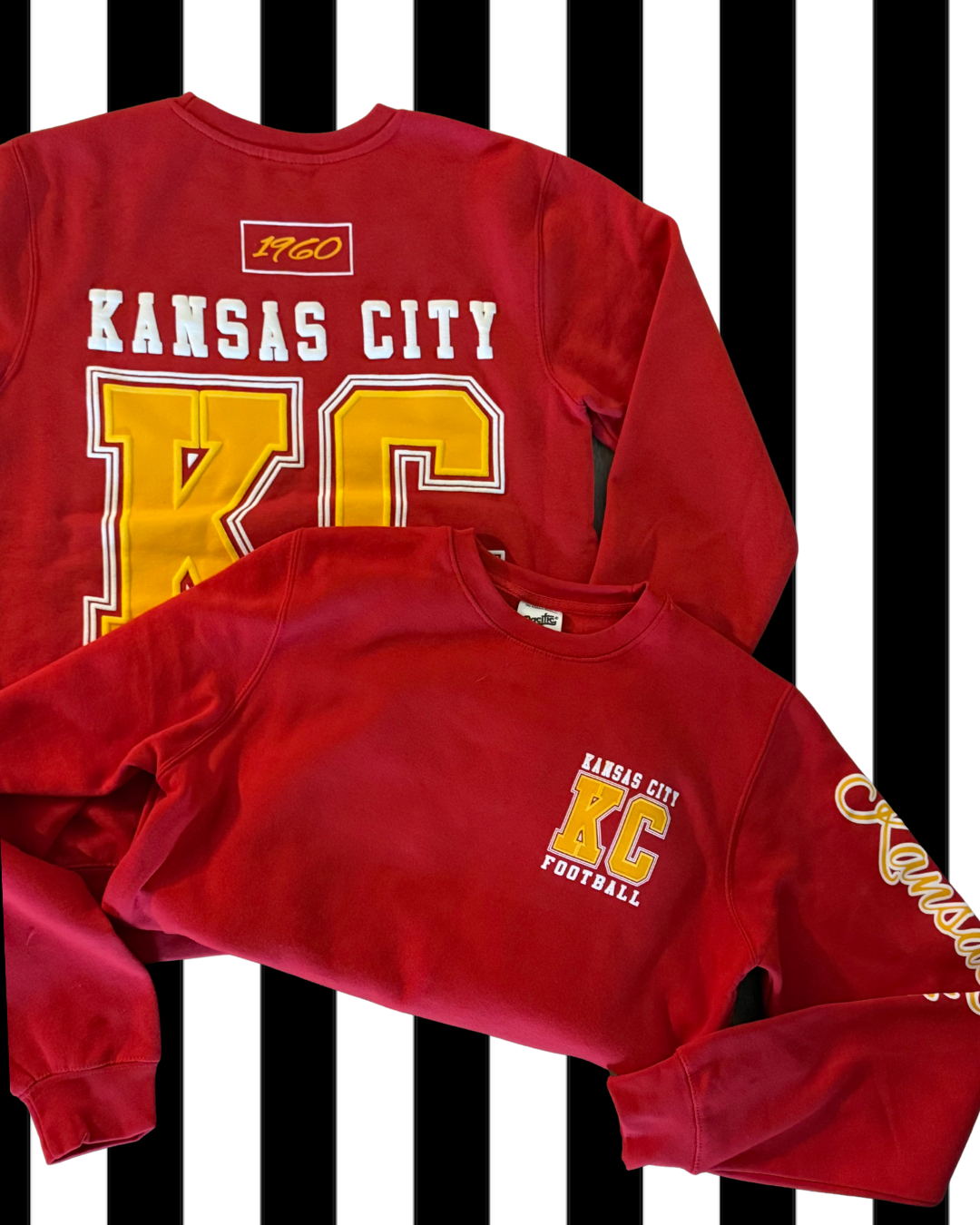 RED Unisex Crew Neck Sweatshirt with KC 3 Location Imprint $39.95
