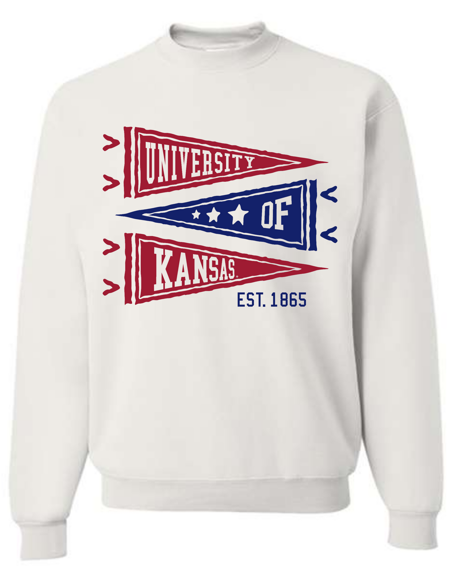 562 White Unisex Crew Neck Sweatshirt KU Banners