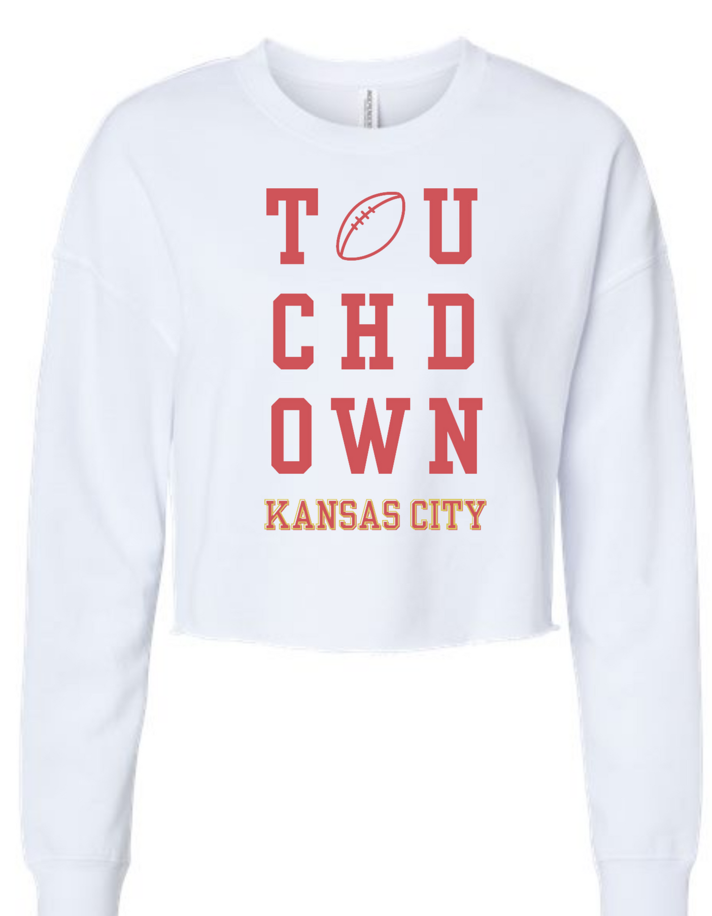 Independent Fleece Girls Crewneck in White KC Touchdown