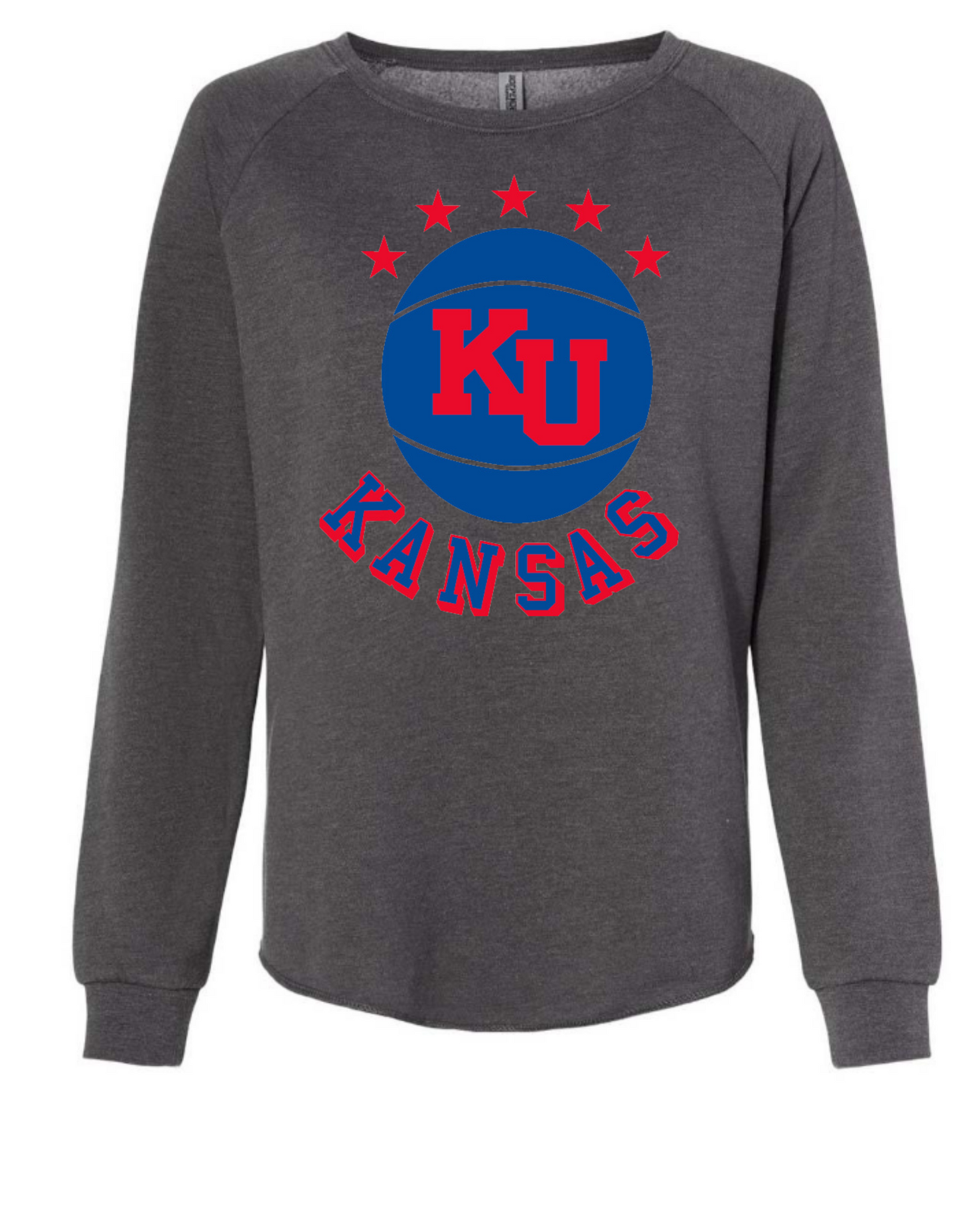 Independent Fleece Ladies Crewneck in Grey KU Star Ball