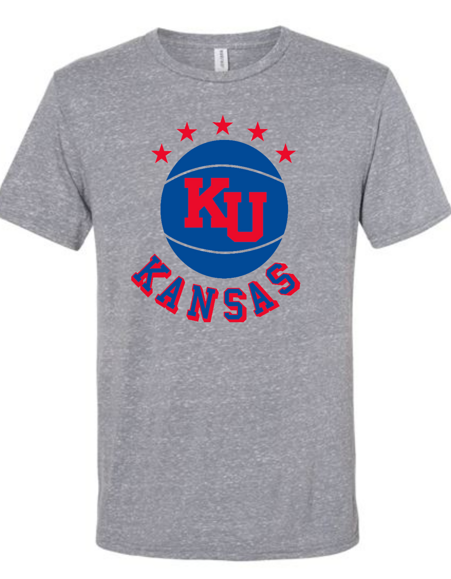 Snow Heather Tee in Charcoal Grey KU Star Ball