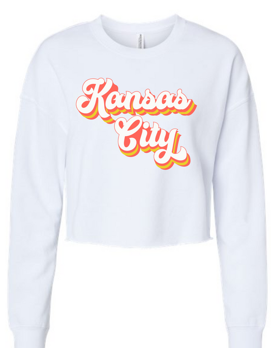 Independent Fleece Girls Crewneck in White KC Script