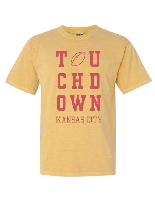 KC Touchdown Comfort Colors Mustard Tee